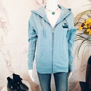 Roxy Blue Women's Hoodie Soft Fleece Inside Small Powder Blue Palm Tree